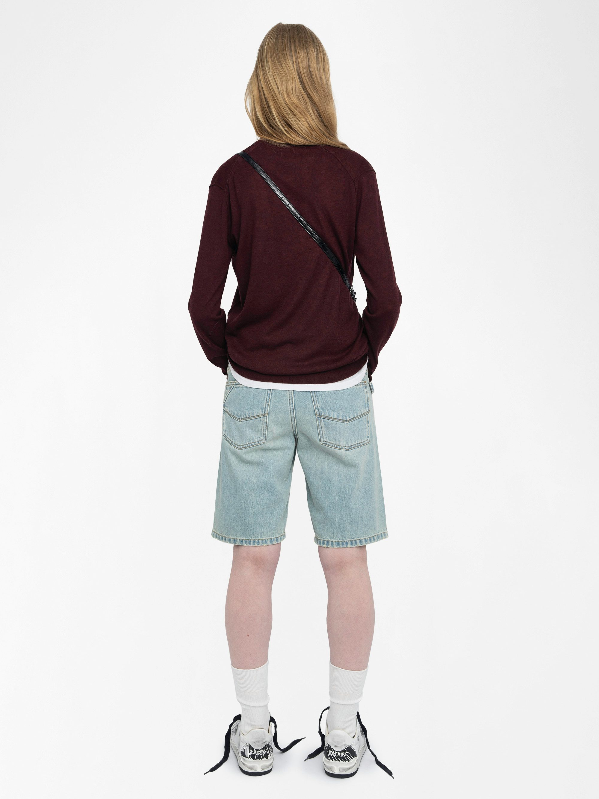 Rivy Jumper 100% Cashmere - Long-sleeved V-neck jumper.